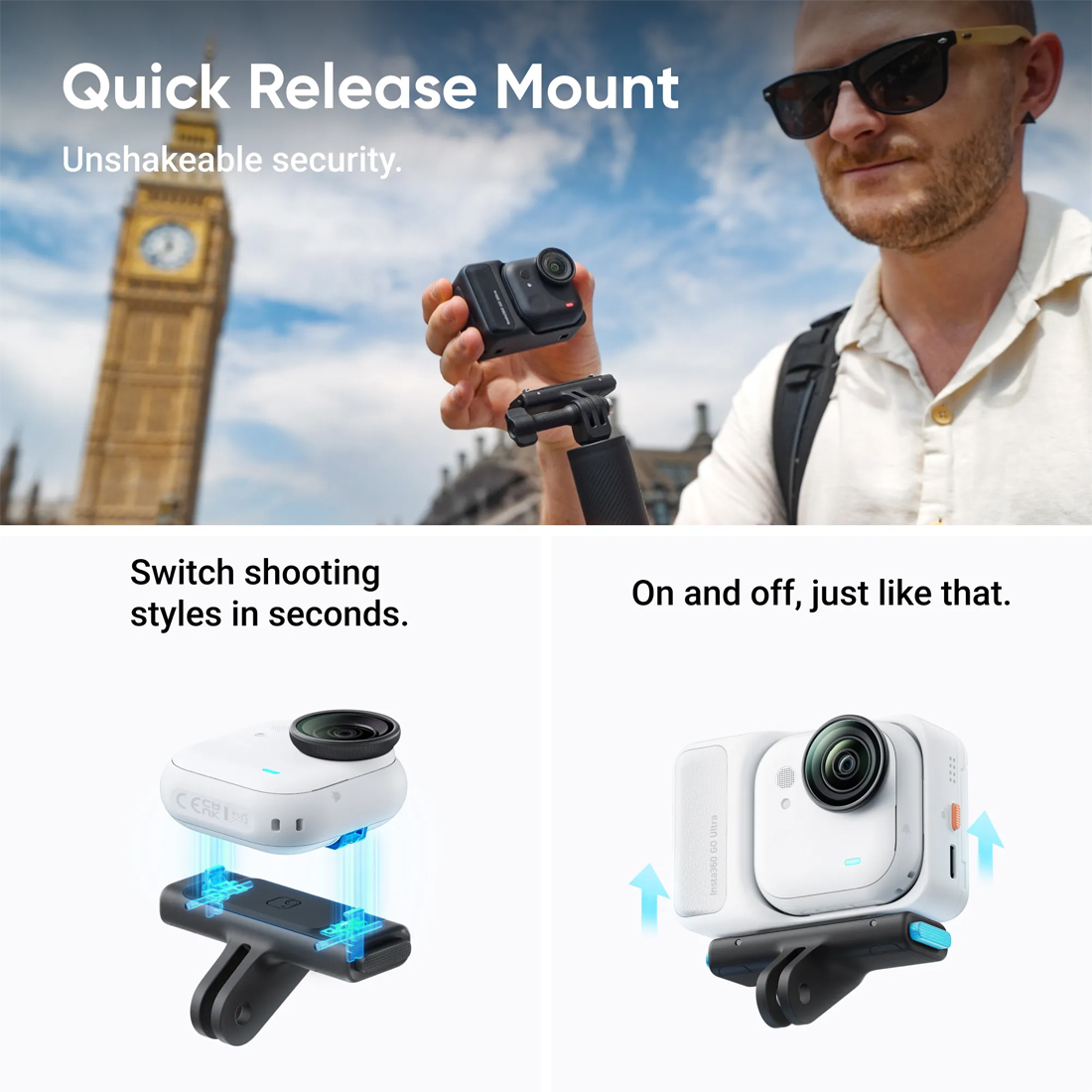 Экшн-камера Insta360 GO Ultra Creator Bundle Midnight Black