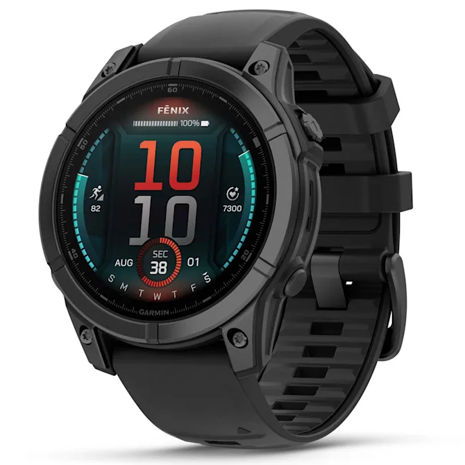 Умные часы Garmin Fenix E Slate Grey Steel with Black Silicone Band (010-03025-01)