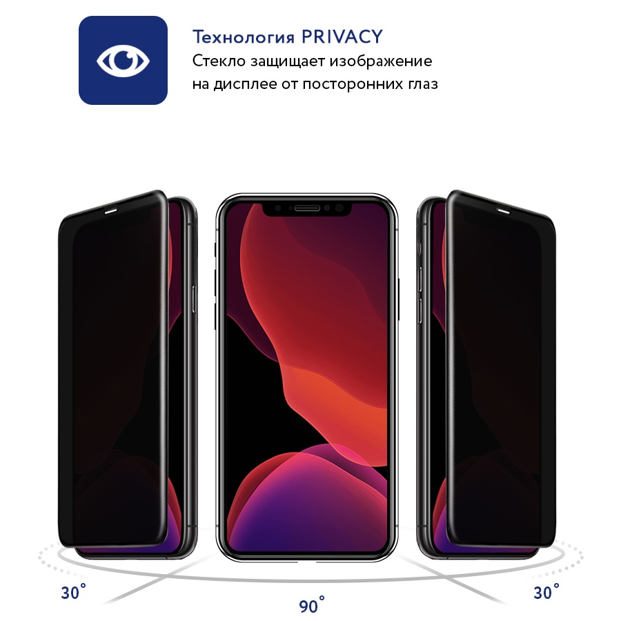 Защитное стекло MOCOll Golden Shield 2.5D Full Cover Black (Приватное) для iPhone Xr/11