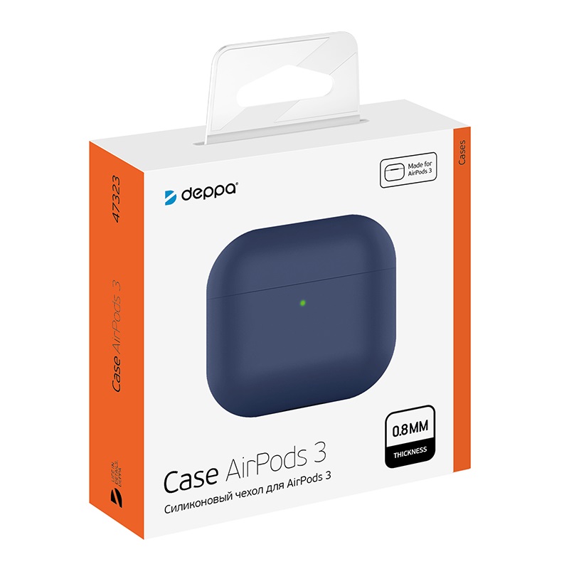 Силиконовый чехол Deppa Blue для AirPods 3 (47323)