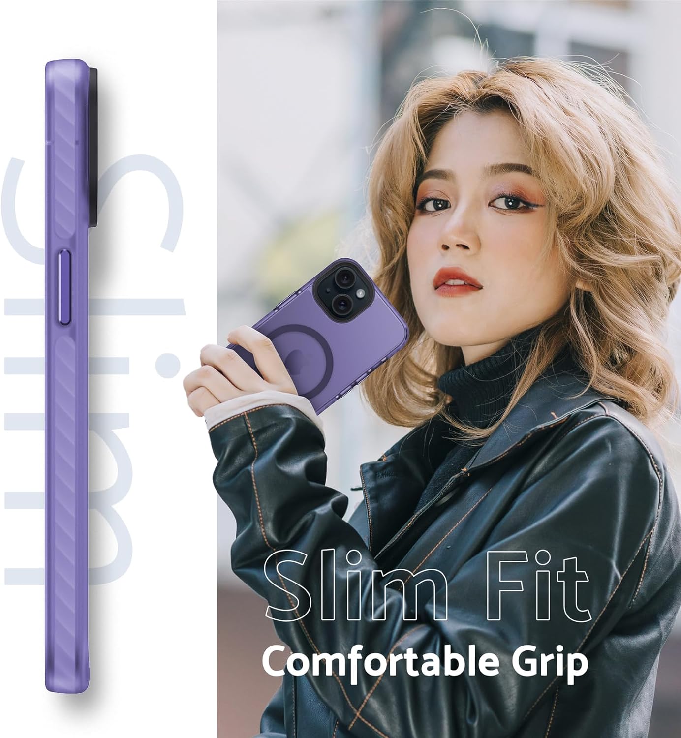 Чехол Gurdini Nano Series with Magsafe Purple для iPhone 15