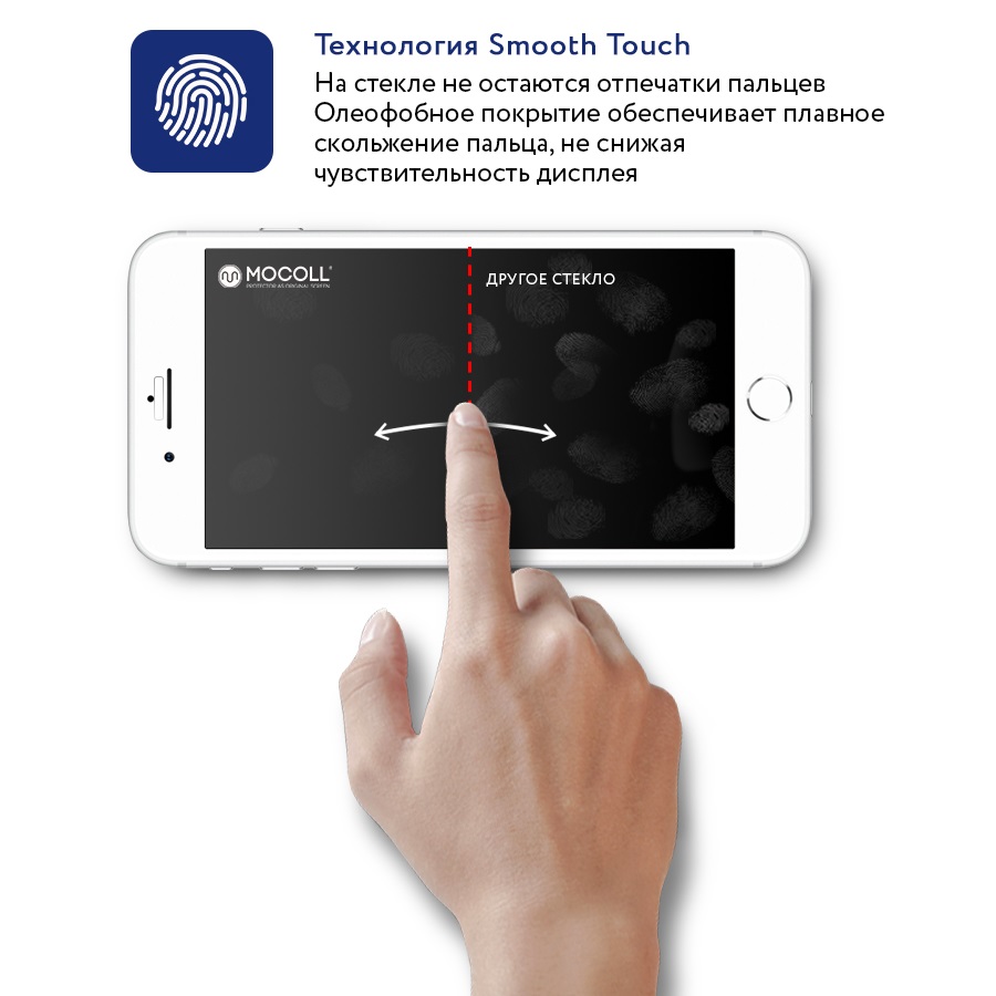 Защитное стекло MOCOll Black Diamond 2.5D Full Cover White для iPhone 7/8/SE (2020)