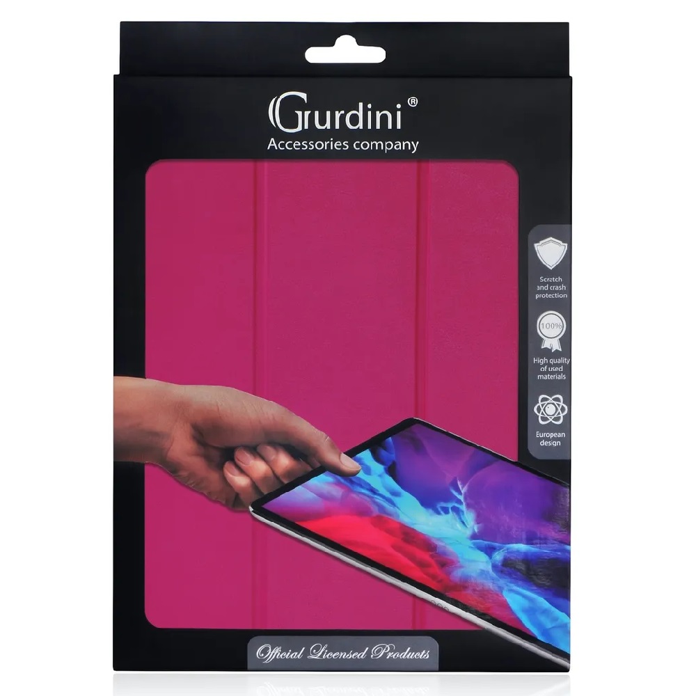 Чехол-книжка Gurdini Leather Series (pen slot) для iPad Pro 12.9 (2020-2022)/Air 13 (2024/2025) Rose Red
