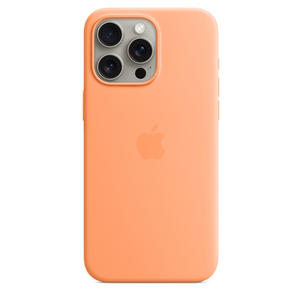 Силиконовый чехол Apple iPhone 15 Pro Max Silicone Case with MagSafe - Orange Sorbet (MT1W3ZM/A) для iPhone 15 Pro Max