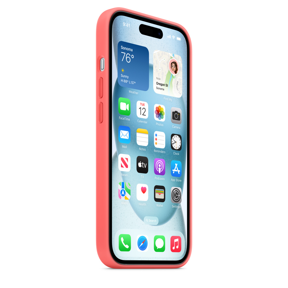 Силиконовый чехол Naturally Silicone Case with MagSafe Guava для iPhone 15