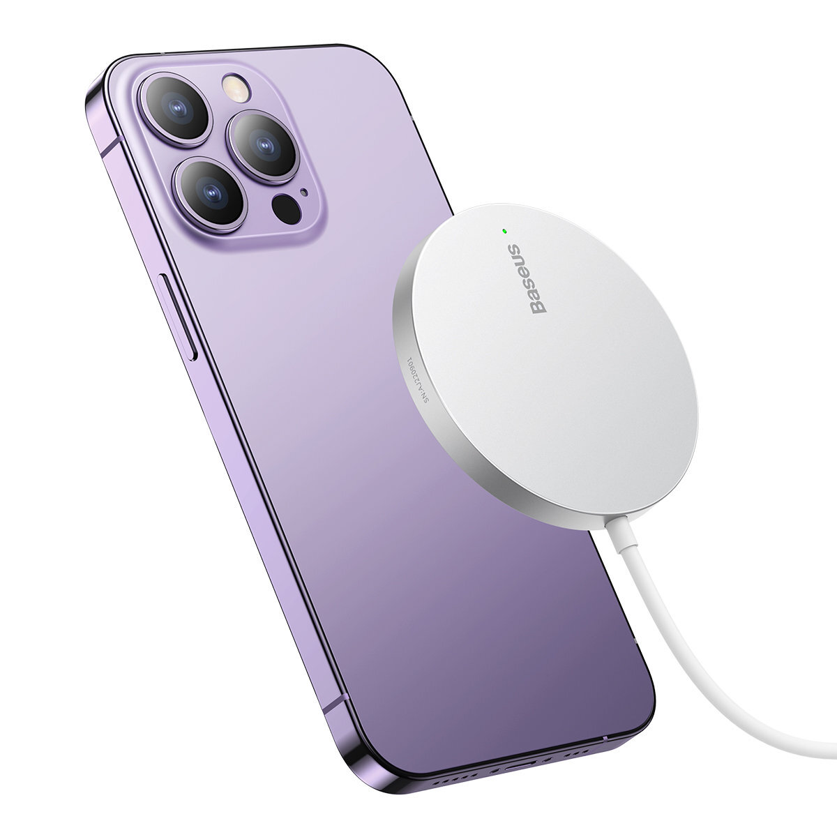 Беспроводное зарядное устройство Baseus Simple Mini3 Magnetic MagSafe Qi 15W White