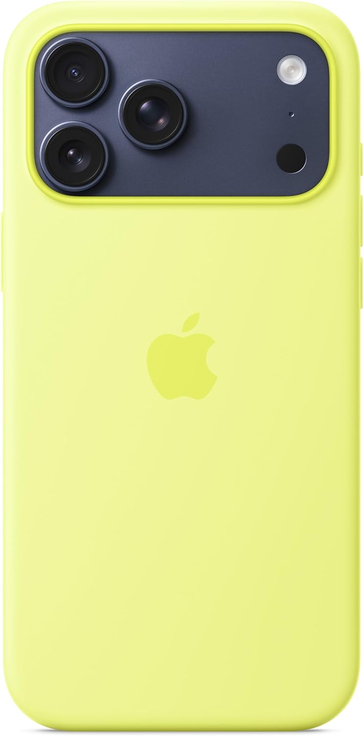 Силиконовый чехол Apple iPhone 17 Pro Max Silicone Case with MagSafe – Neon Yellow (MGFM4ZM/A)