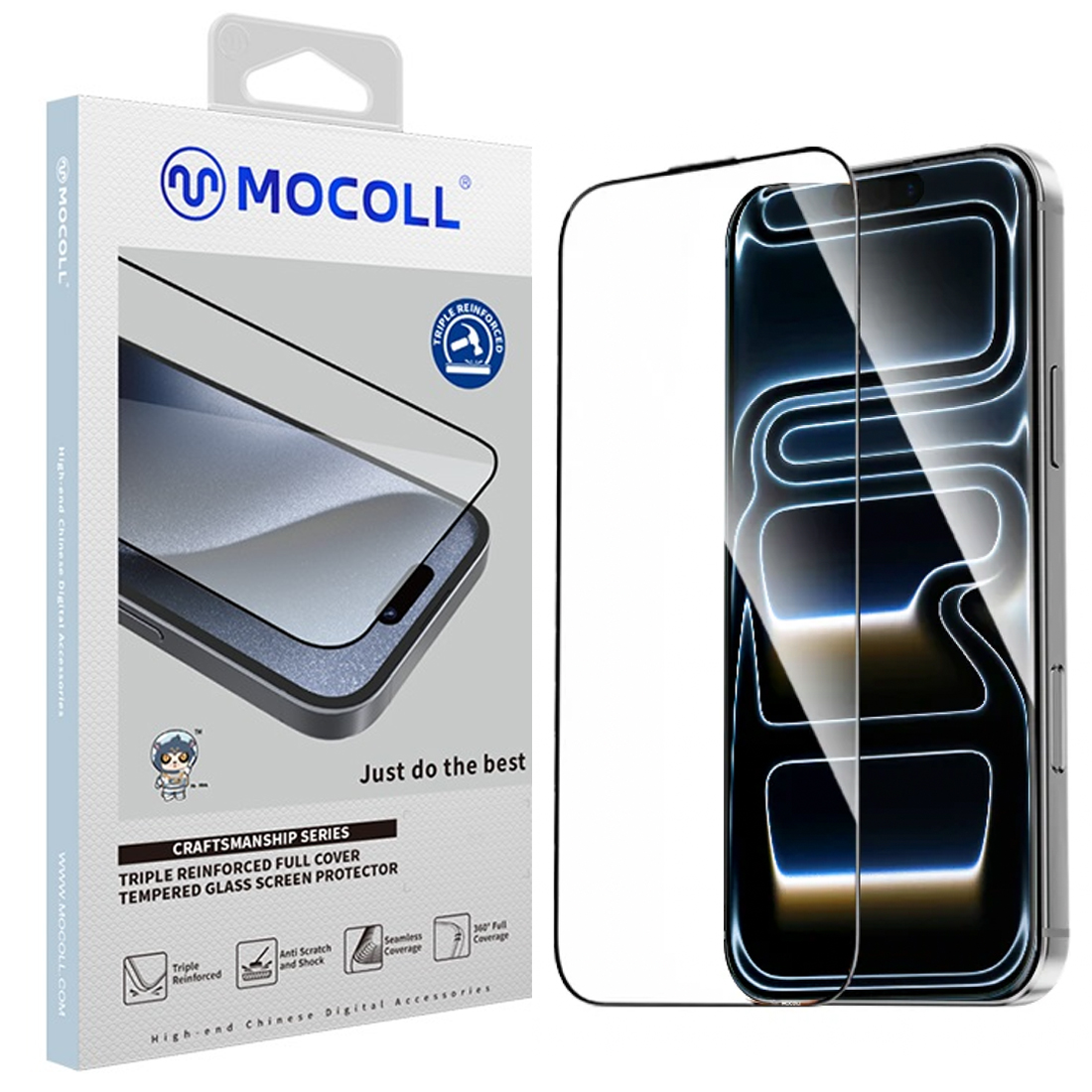Защитное стекло MOCOll Rhinoceros 2.5D Full Cover для iPhone 17 Pro Max