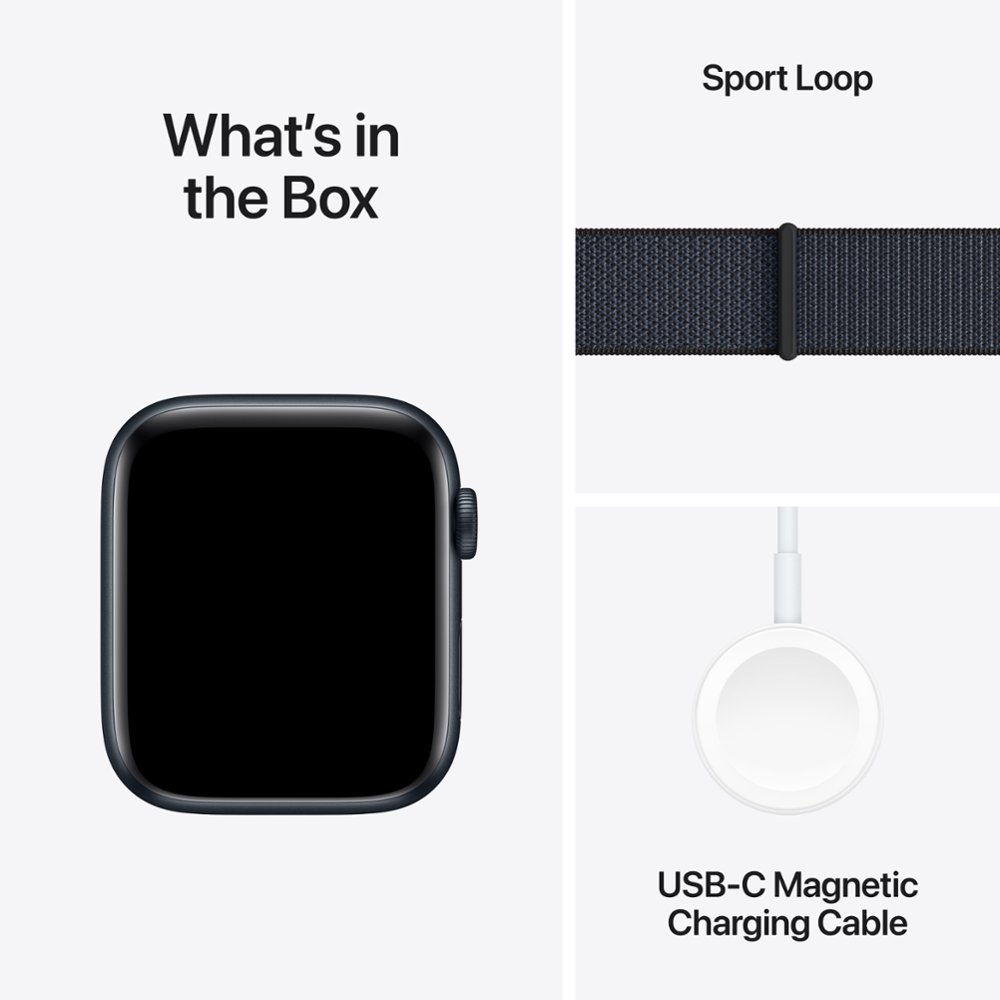 Умные часы Apple Watch Series SE 2024 Gen 2 44mm Aluminium Case, Midnight/Ink Sport Loop