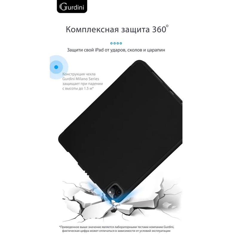 Чехол-книжка Gurdini Milano Series (pen slot) для iPad Pro 12.9 (2020-2022) Black