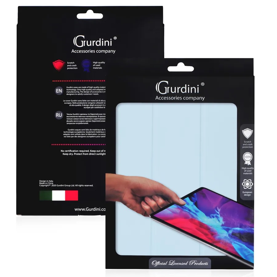 Чехол-книжка Gurdini Milano Series (pen slot) для iPad Pro 12.9 (2020-2022) Cloud Blue