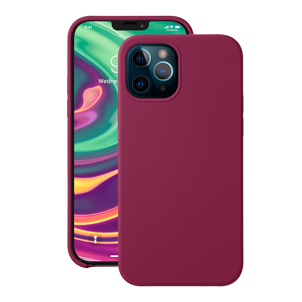 Чехол Deppa Liquid Silicone Case Burgundy (87783) для Apple iPhone 12/12 Pro