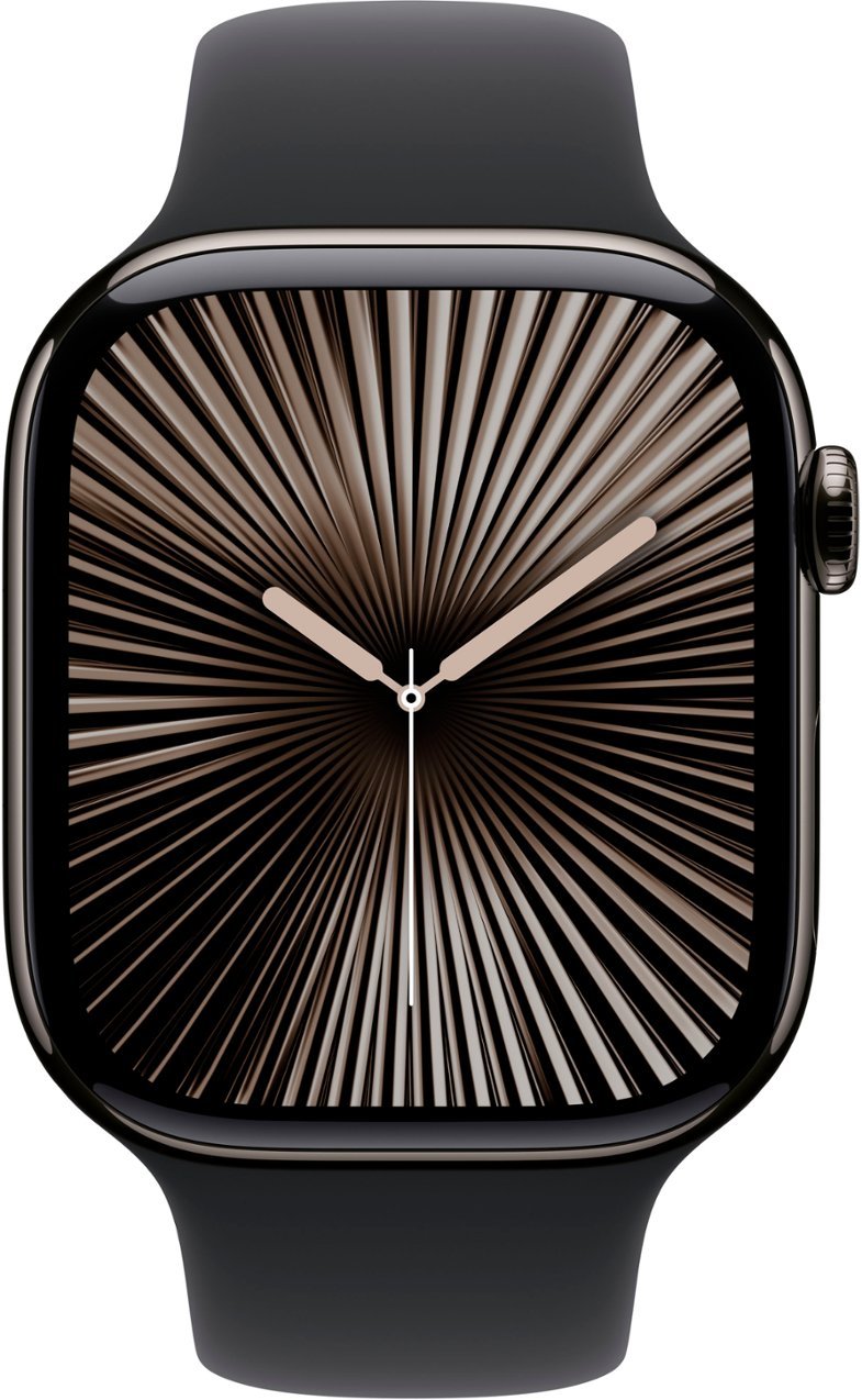 Умные часы Apple Watch Series 10 GPS + Cellular, 46mm Slate Titanium Case with Black Sport Band - M/L